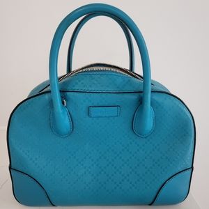 Gucci Diamante Teal Satchel